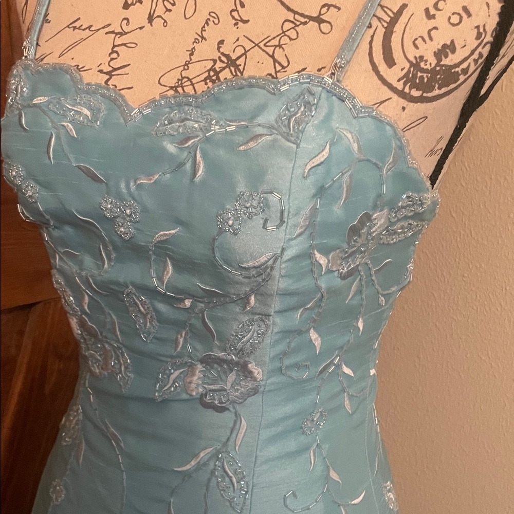 Tiffany Designs Light Blue Strapless Gown - Picture 5 of 16